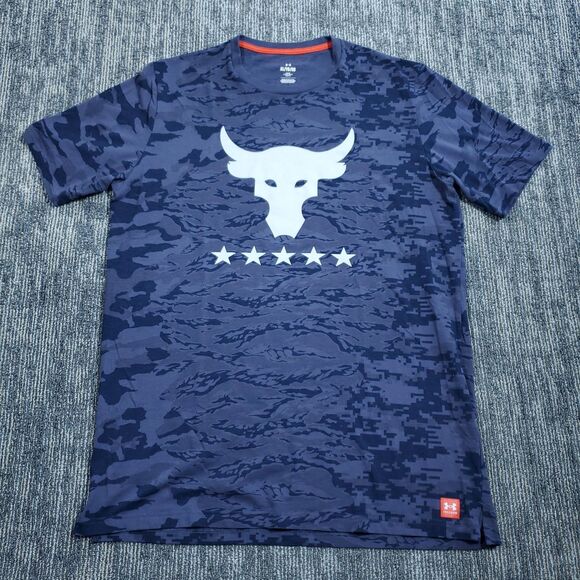 Men's XL Project Rock Veterans Day Show Camo T-Shirt Training Gym Workout Tee - Picture 1 of 10